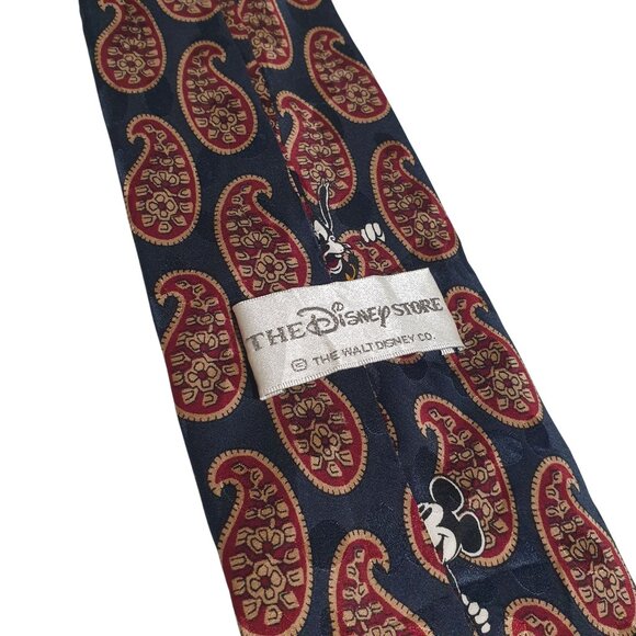 Disney Character Paisley Silk Tie Mickey Friends Goofy Donald Pluto Dad Gift - Picture 3 of 4